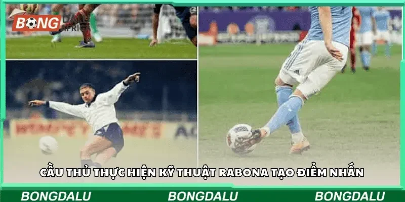 Cầu thủ thực hiện kỹ thuật rabona tạo điểm nhấn