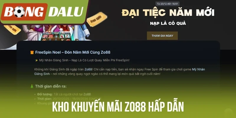 Kho khuyến mãi Zo88 hấp dẫn